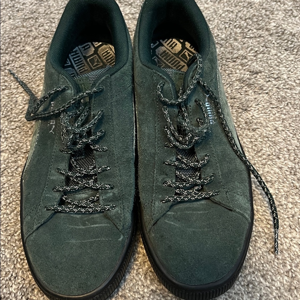 Puma Green Suede Sneakers